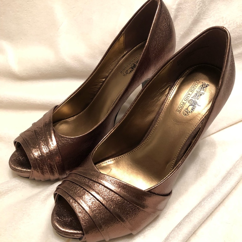 Coach and Four “Dannah” bronze heels